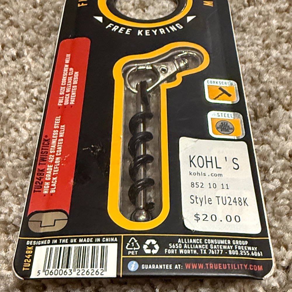 Silver Keyring Corkscrew - Picture 6 of 11